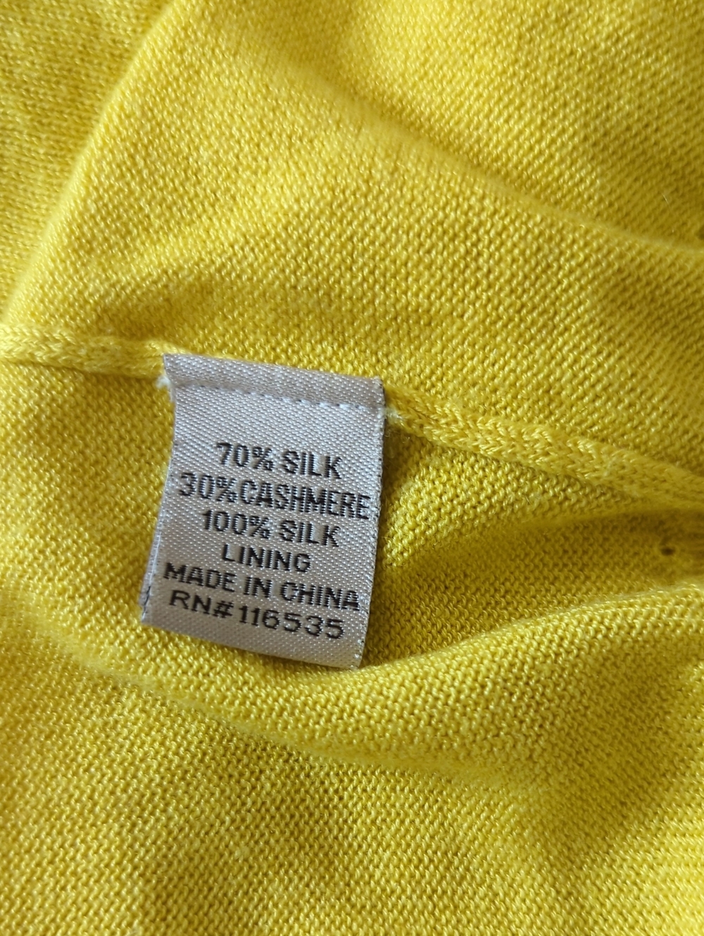 Lela Rose Silk And Cashmere Yellow V-Neck Short Sleeve Knit Top - Picture 7 of 7